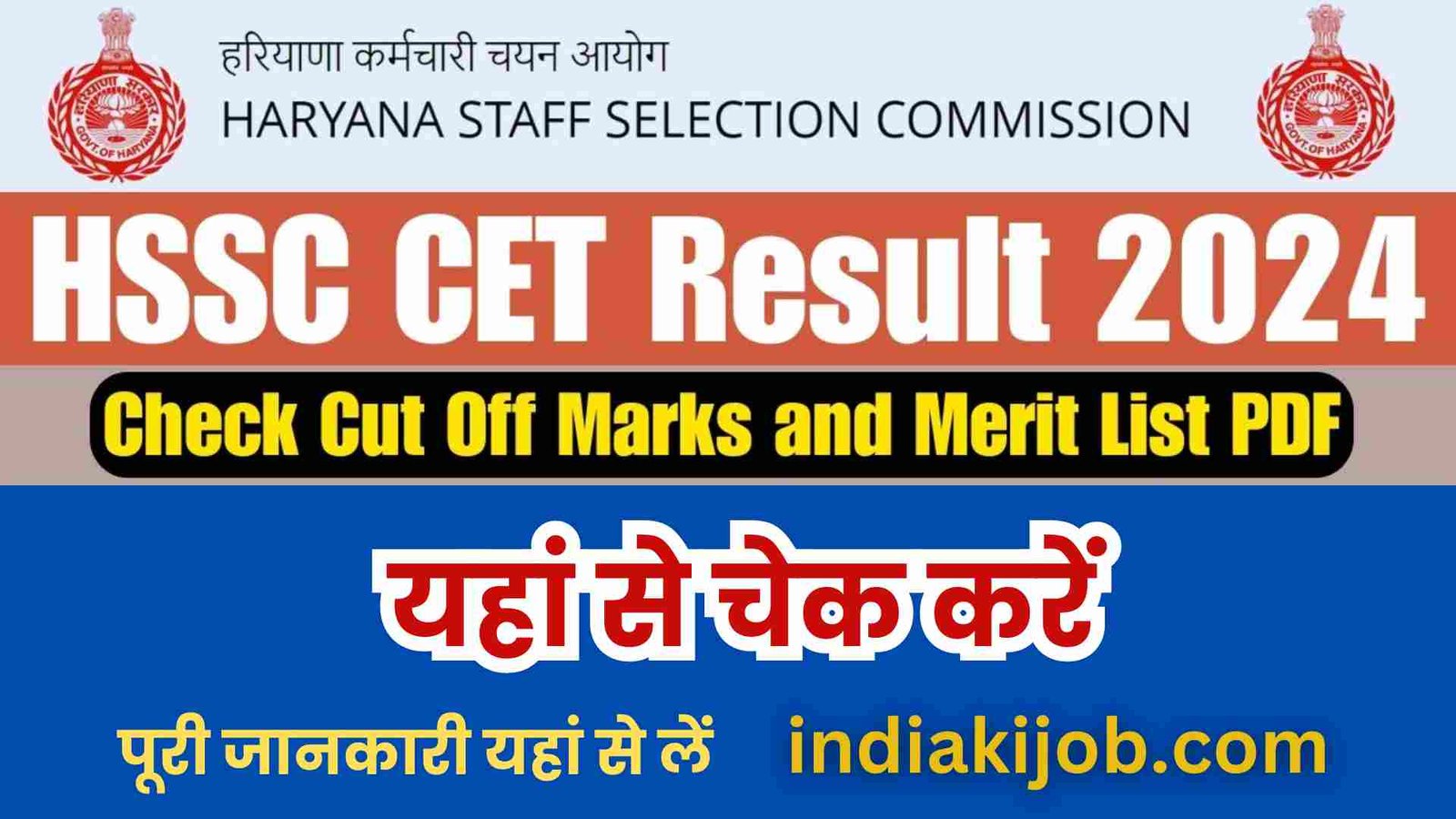 HSSC CET Group C Haryana Result 2024