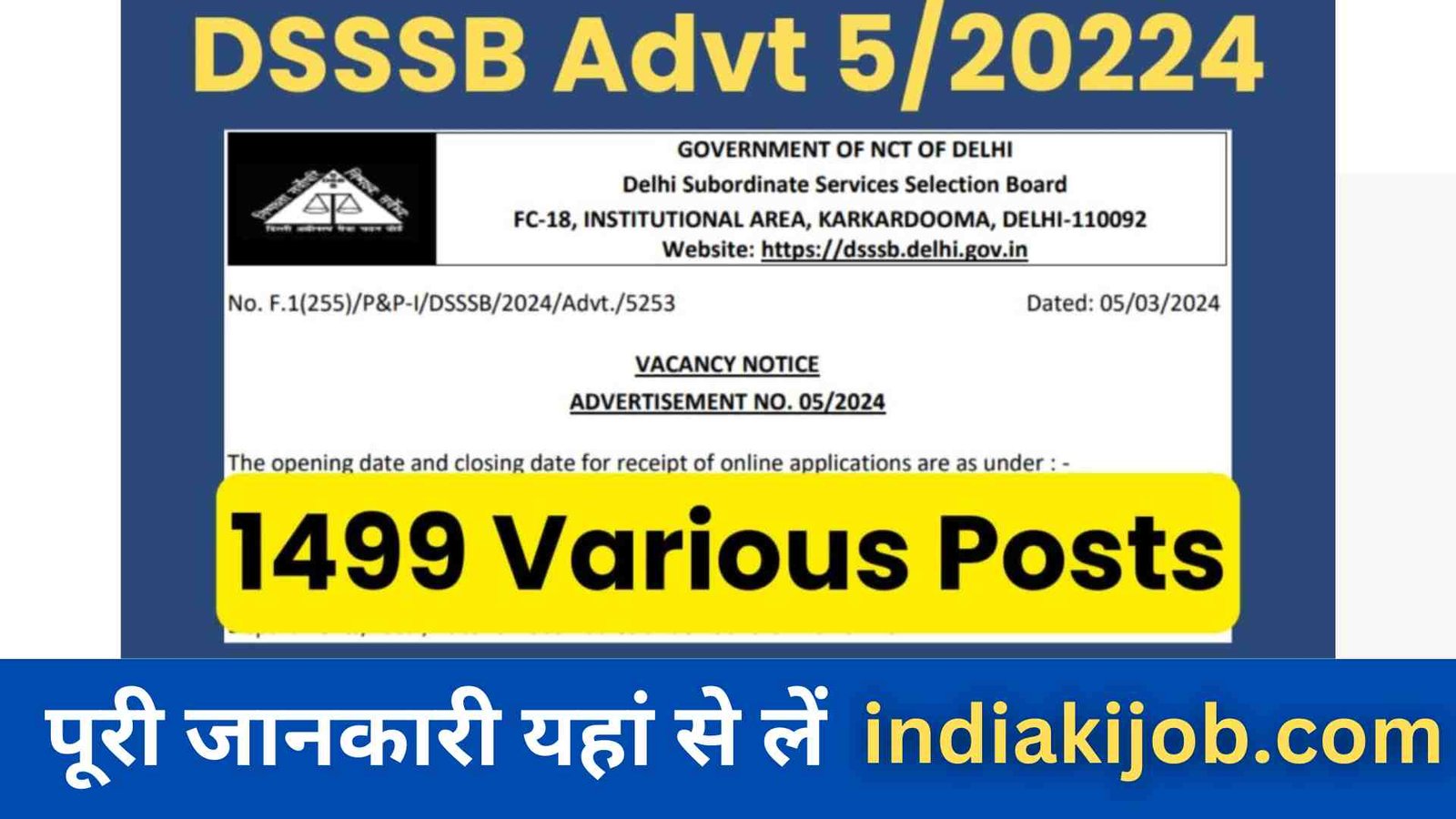 DSSSB Advt 5/2024